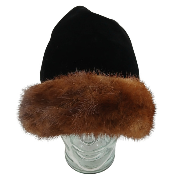Vintage Fur Trim Felt Cap Hat Made in Denmark Winter Retro Unisex main image 8